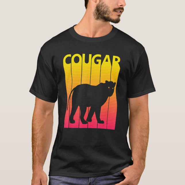 Cougar Animal Retro Costume T-Shirt (Front)