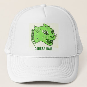 COUGAR BAIT PRINT IN GREEN TRUCKER HAT