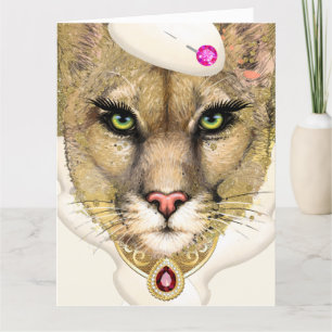 COUGAR - BIRTHDAY - SEE BACK Folded Greeting Card