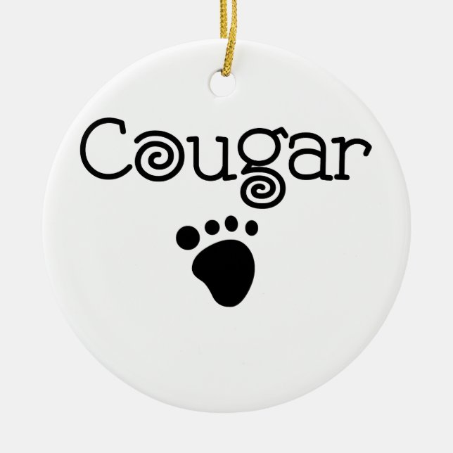 Cougar Ceramic Tree Decoration (Front)