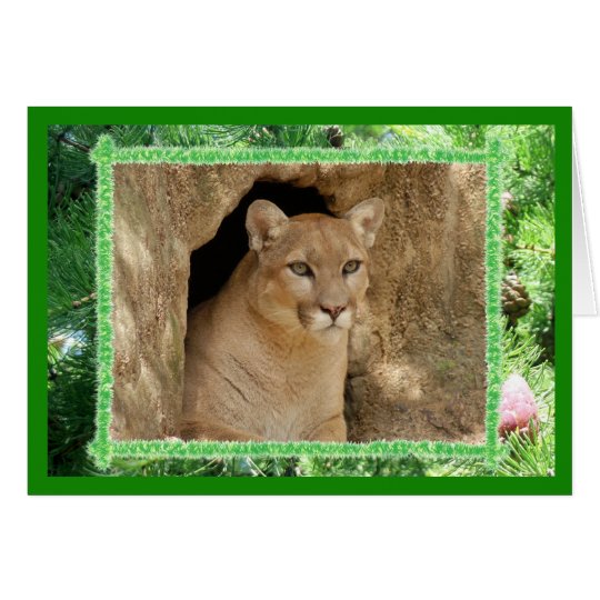Cougar Christmas Greeting Card