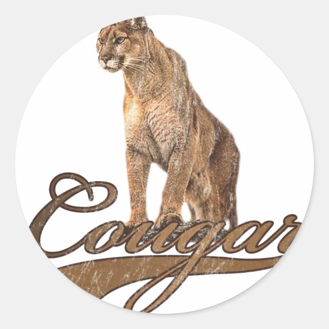 Cougar Classic Round Sticker (Front)