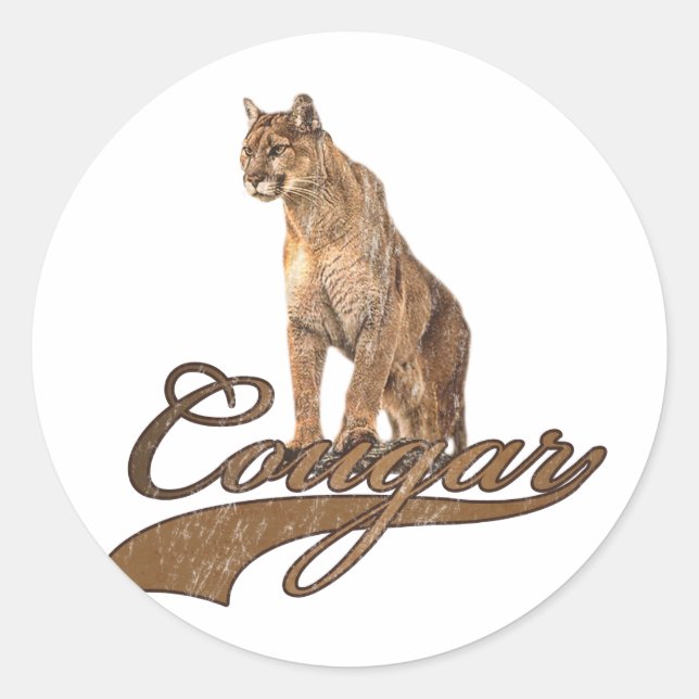Cougar Classic Round Sticker (Front)