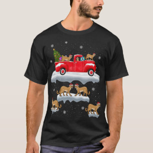 Cougar Driving Christmas Tree Red Truck Cougar Chr T-Shirt