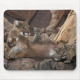 Cougar Family Mouse Mat
