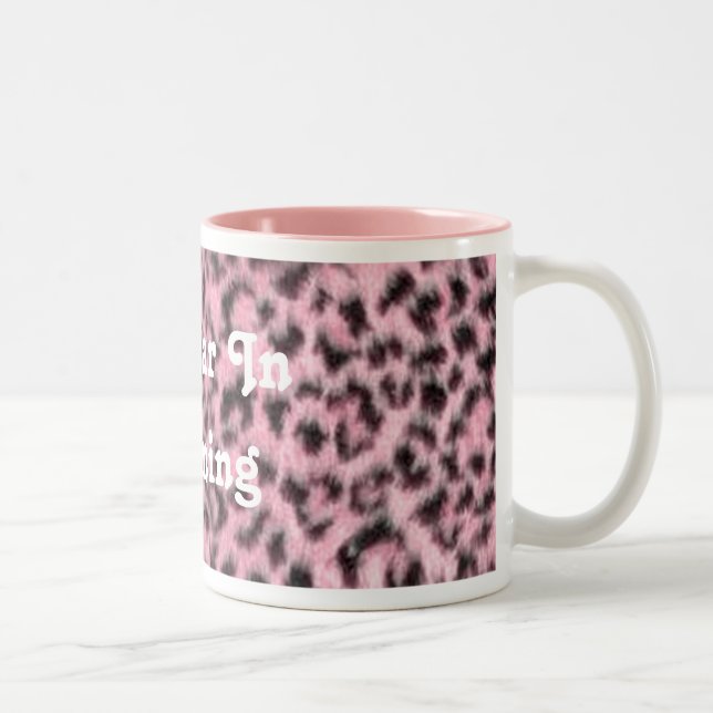 Cougar In Training Pink Leopard Pattern Mug (Right)