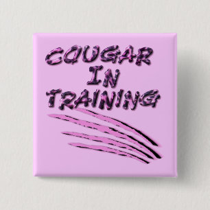 Cougar In Training Square Button