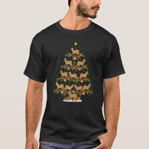 Cougar  Lights Xmas Santa Cougar Christmas Tree T-Shirt
