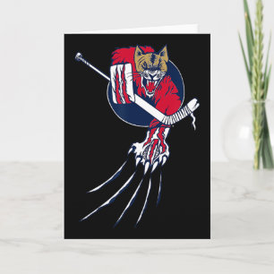 Cougar Lion Beast Ice Hockey Goalie Cat Original G Card