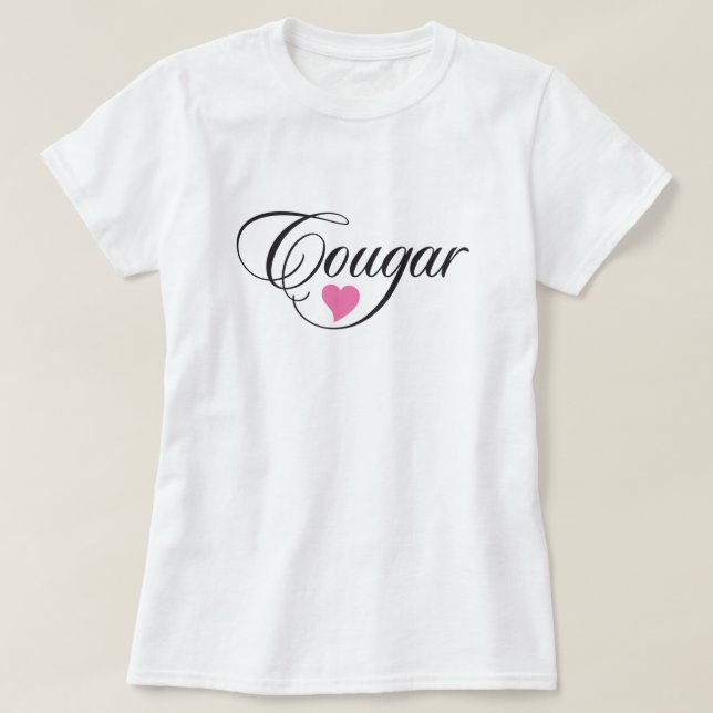 Cougar Love Ladies Light Coloured T-Shirt (Design Front)