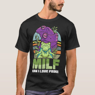Cougar Man I Love Frogs  Amphibian Retro Frog T-Shirt
