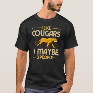 Cougar Mountain Lion Animal Cat Head Cute Wildca T-Shirt