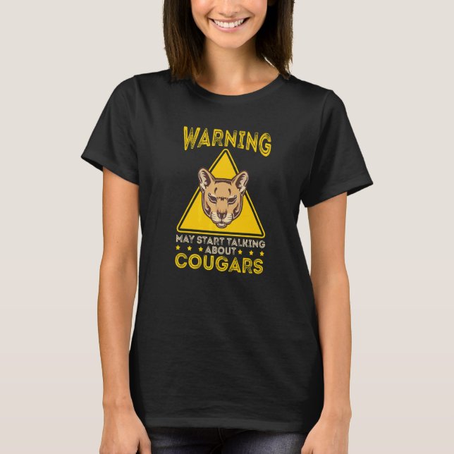 Cougar Mountain Lion Animal Cat Head Cute Wildcat  T-Shirt (Front)