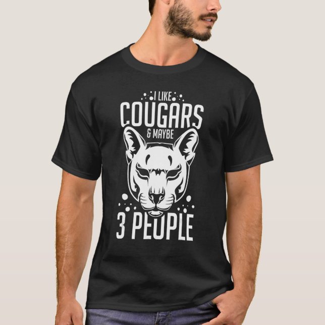 Cougar Mountain Lion Animal Cat Head  Cute Wildcat T-Shirt (Front)