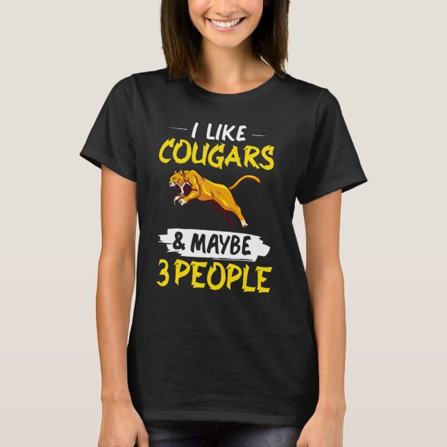 Cougar Mountain Lion Animal Cat Head  Cute Wildcat T-Shirt (Front)