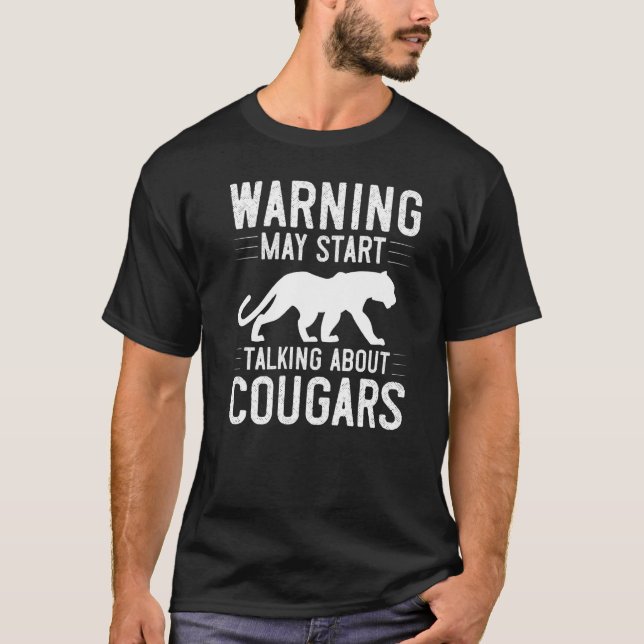 Cougar Mountain Lion Animal Cat Head Cute Wildcat  T-Shirt (Front)