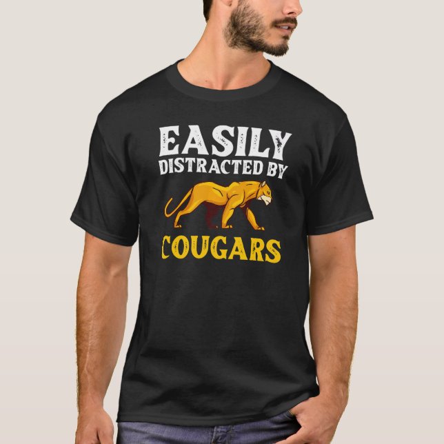 Cougar Mountain Lion Animal Cat Head Cute Wildcat  T-Shirt (Front)