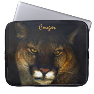 Cougar Mountain Lion Big Cat Art Design Laptop Sleeve