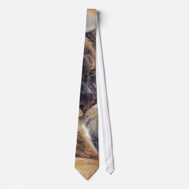 Cougar Mountain Lion Big Cat Painting 2 Tie (Front)