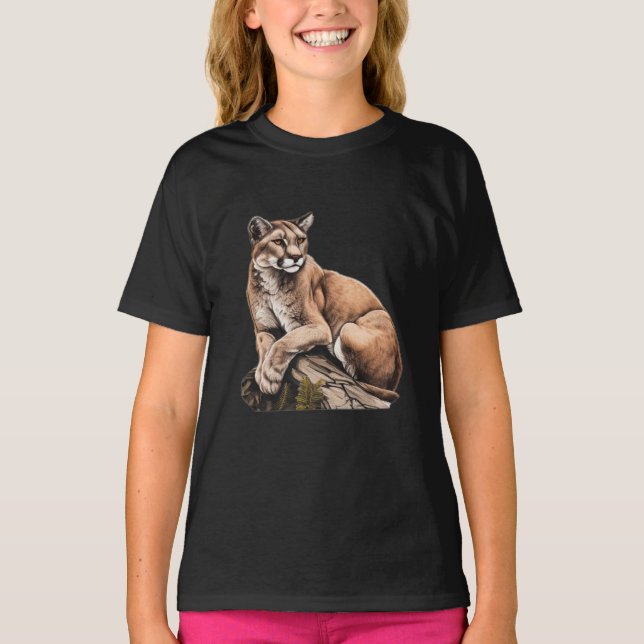 Cougar Mountain Lion Lover T-Shirt (Front)