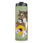 Cougar Mountain Lion Puma Flowers