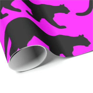 Cougar Mountain Lion Puma Silhouette Wrapping Paper