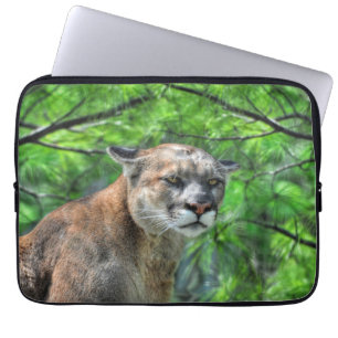 Cougar Mountain Lion & Summer Pine Laptop Sleeve