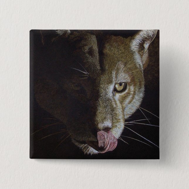 Cougar Night 15 Cm Square Badge (Front)