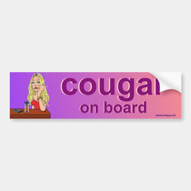 cougar on board bumper sticker (Front)