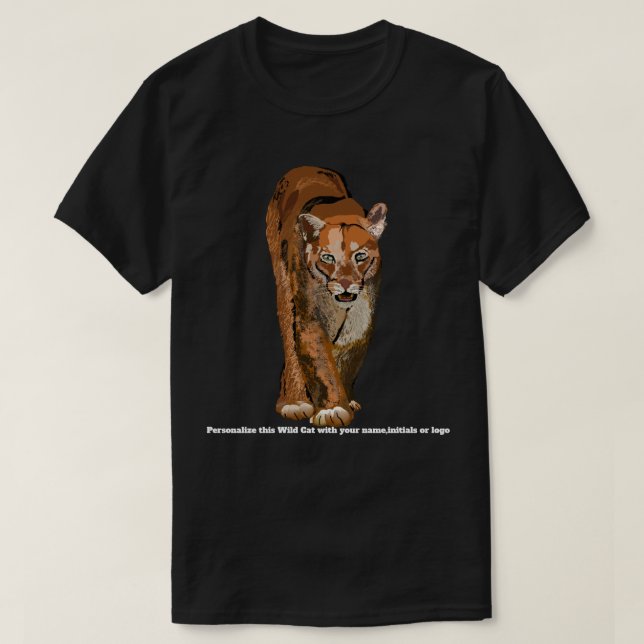 Cougar or Mountain Lion or Puma T shirt (Design Front)