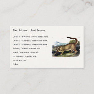 Cougar, or Puma, Panther, Mountain Lion, Catamount Business Card