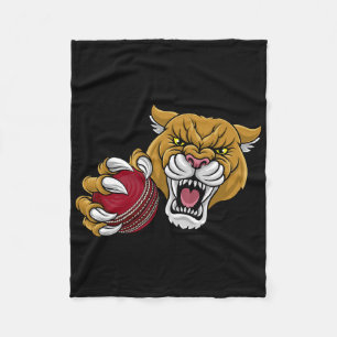 Cougar Panther Mountain Lion Puma Cricket Cartoon  Fleece Blanket