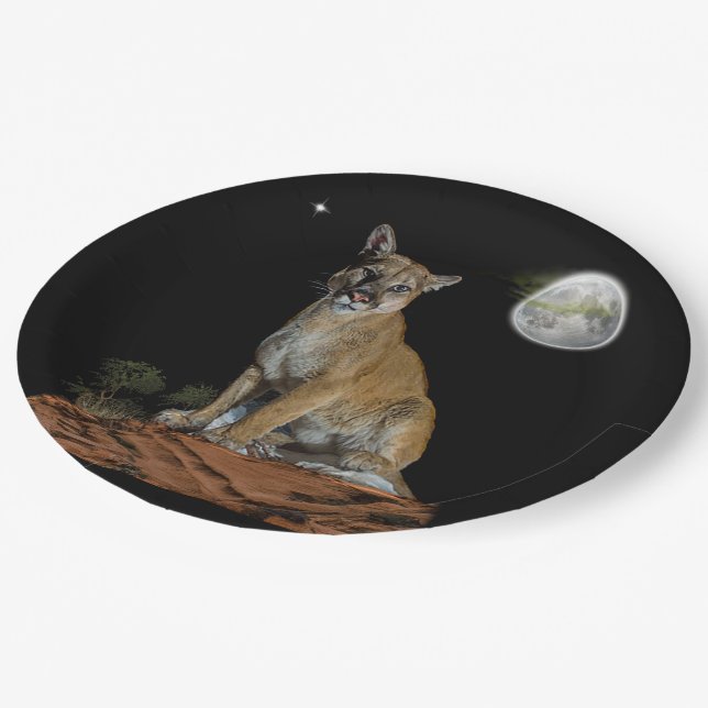 Cougar Paper Plate (Angled)