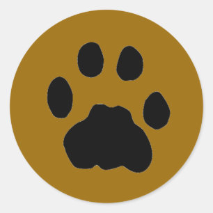 COUGAR PAW PRINT CLASSIC ROUND STICKER