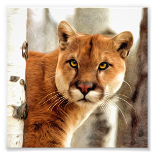 Cougar Photo Painting Print
