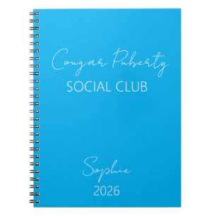 cougar puberty club, custom year notebook