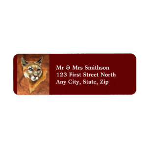 Cougar, Puma, Mountain Lion Animal  Address Label