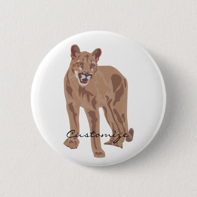 Cougar Puma Mountain Lion Thunder_Cove 6 Cm Round Badge (Front)