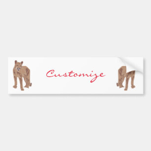 Cougar Puma Mountain Lion Thunder_Cove Bumper Sticker
