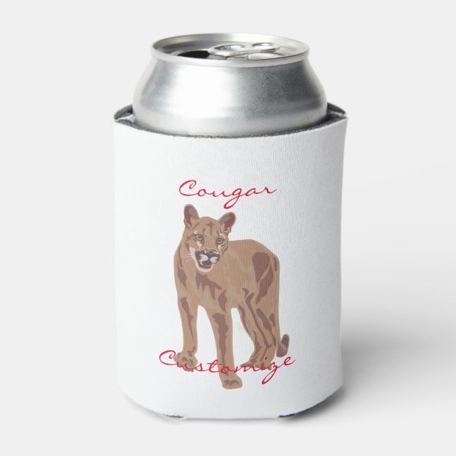 Cougar Puma Mountain Lion Thunder_Cove Can Cooler (Can Front)