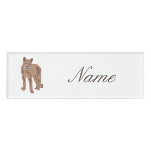 Cougar Puma Mountain Lion Thunder_Cove Name Tag