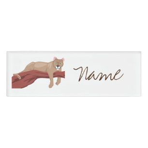 Cougar Puma Mountain Lion Thunder_Cove  Name Tag