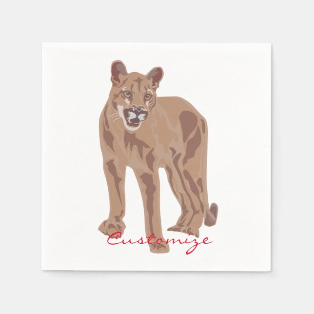 Cougar Puma Mountain Lion Thunder_Cove Napkin (Front)