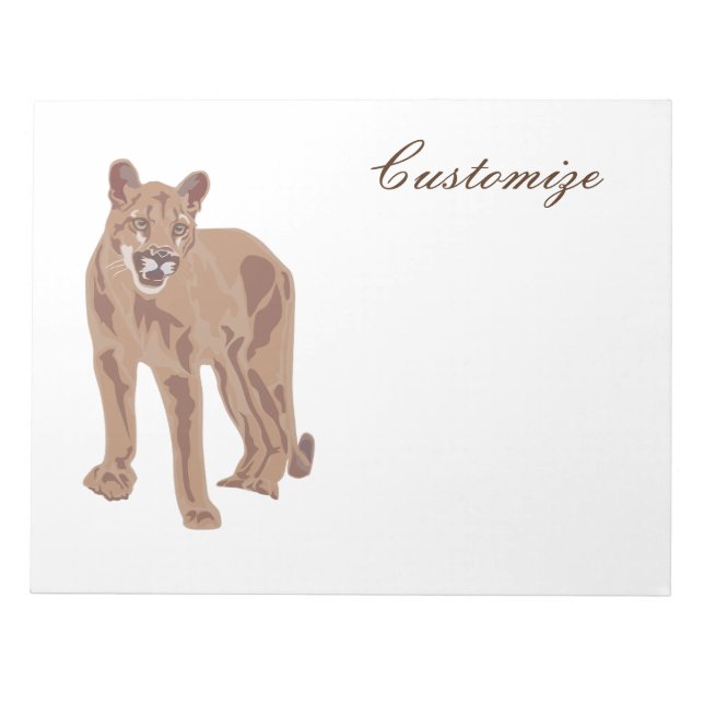 Cougar Puma Mountain Lion Thunder_Cove Notepad (Front)