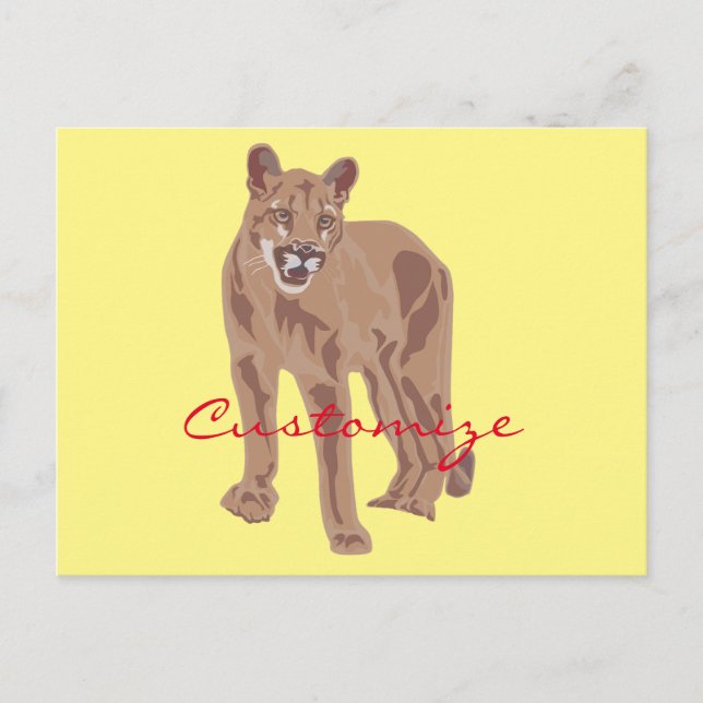 Cougar Puma Mountain Lion Thunder_Cove Postcard (Front)
