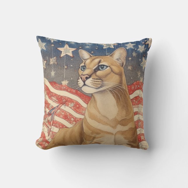 Cougar Stars and Stripes Cushion (Front)