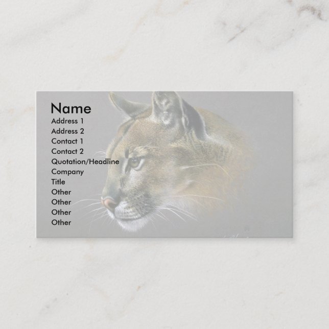 Cougar study business card (Front)