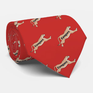 Cougar Team Mascot  Football Basketball Baseball Tie