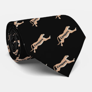 Cougar Team Mascot Football Basketball Baseball Tie