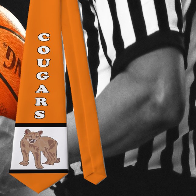 Cougar Team Mascot  Football Basketball Baseball Tie (Creator Uploaded)